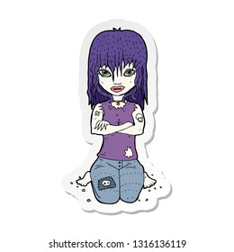 sticker of a cartoon vampire girl