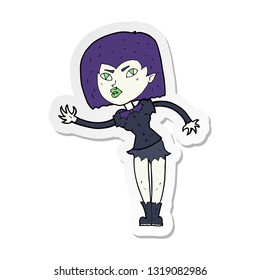 sticker of a cartoon vampire girl