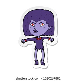 sticker of a cartoon vampire girl
