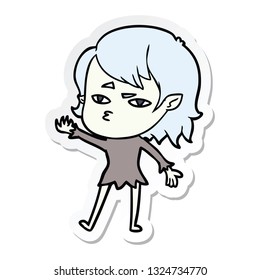 sticker of a cartoon vampire girl
