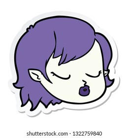 sticker of a cartoon vampire girl face