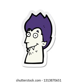 sticker of a cartoon vampire head