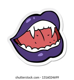 sticker of a cartoon vampire lips