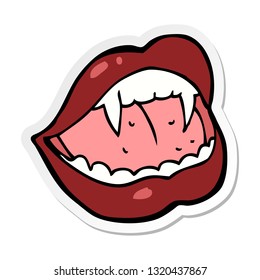 sticker of a cartoon vampire lips