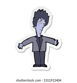 sticker of a cartoon vampire man