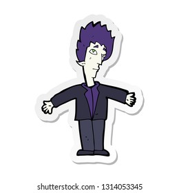 pegatina de un hombre vampiro de dibujos animados