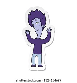 pegatina de un hombre vampiro de dibujos animados