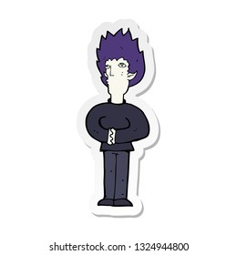 sticker of a cartoon vampire man