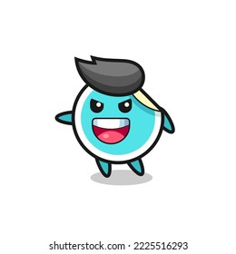 sticker cartoon with very excited pose , cute style design for t shirt, sticker, logo element