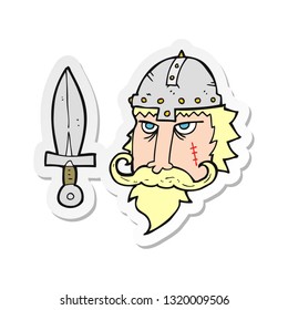 sticker of a cartoon viking warrior