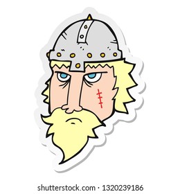 sticker of a cartoon viking warrior