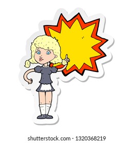 pegatina de una camarera de caricatura