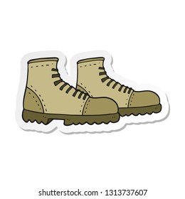 sticker of a cartoon walking boots