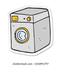sticker of a cartoon washing machine
