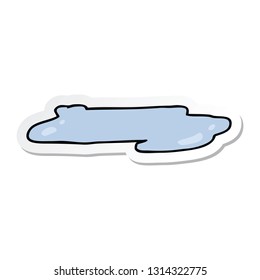 sticker of a cartoon water puddle