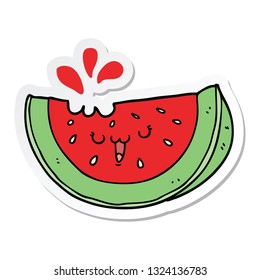 sticker of a cartoon watermelon