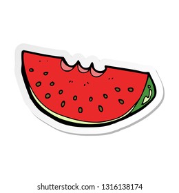 sticker of a cartoon watermelon slice