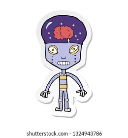 pegatina de un robot raro de dibujos animados