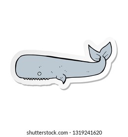 sticker of a cartoon whale