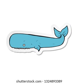 sticker of a cartoon whale