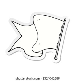 sticker of a cartoon white flag