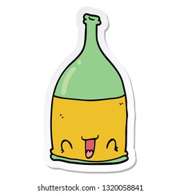 sticker of a cartoon wine bottle