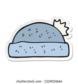 Aufkleber für einen Cartoon-Winterhut