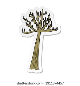 sticker of a cartoon winter tree