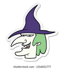 sticker of a cartoon witch