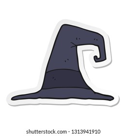 sticker of a cartoon witch hat