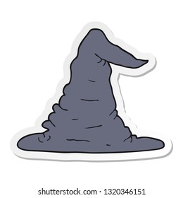 sticker of a cartoon witch hat