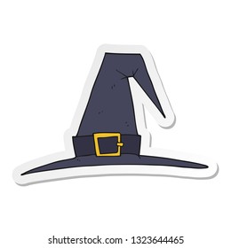 sticker of a cartoon witch hat