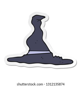 sticker of a cartoon witchs hat
