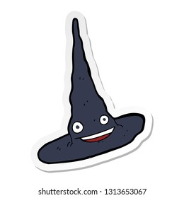 pegatina de un sombrero de brujas de dibujos animados