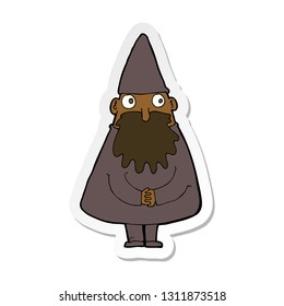 sticker of a cartoon wizard