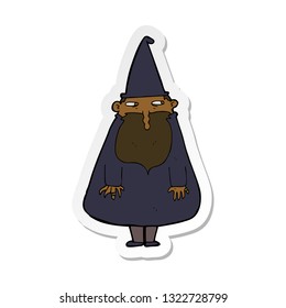 sticker of a cartoon wizard