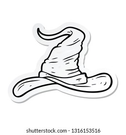 sticker of a cartoon wizards hat