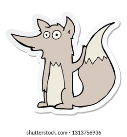 pegatina de un lobo de dibujos animados