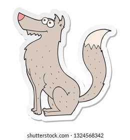 Aufkleber eines Cartoon-Wolfs