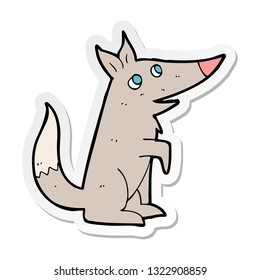 pegatina de un lobo de dibujos animados