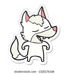 Sticker Cartoon Wolf Laughing Stock Vector (Royalty Free) 1320176168