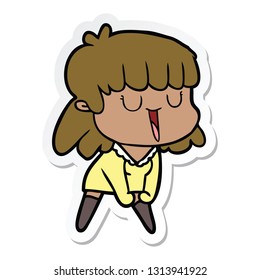 sticker of a cartoon woman