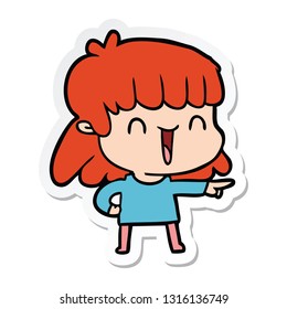 sticker of a cartoon woman