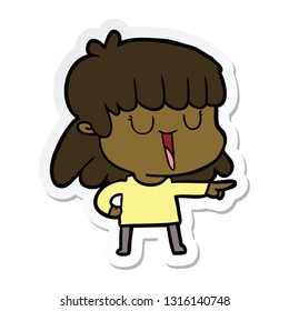 sticker of a cartoon woman