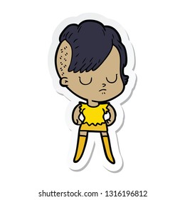 sticker of a cartoon woman