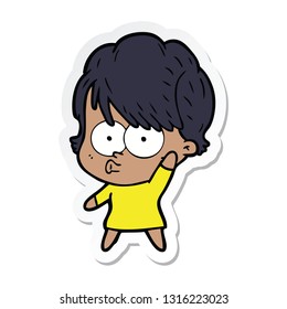 sticker of a cartoon woman