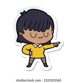 sticker of a cartoon woman