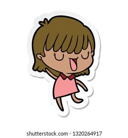 sticker of a cartoon woman