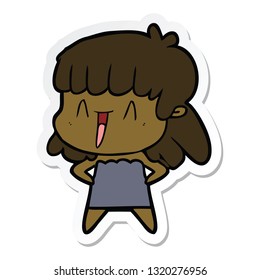 sticker of a cartoon woman