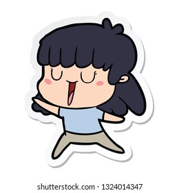sticker of a cartoon woman